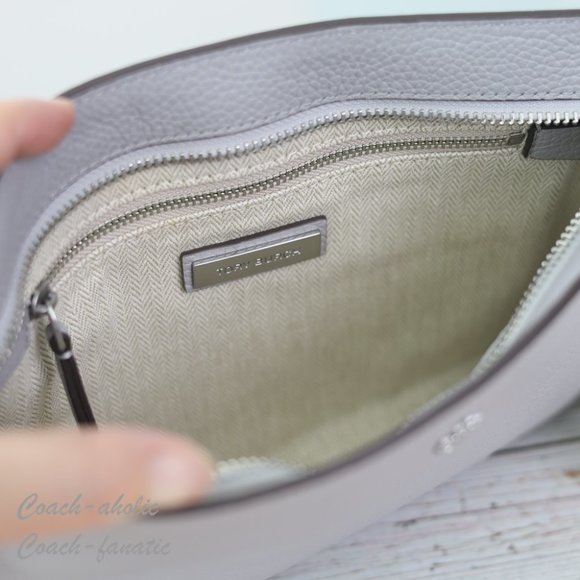 NWT Tory Burch Blake Swingpack Leather Crossbody Bag in Bay Gray - Picture 10 of 11
